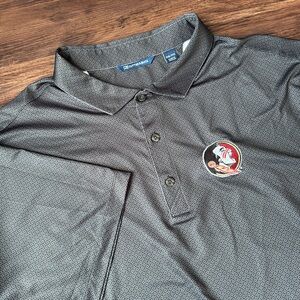 Florida State Seminoles FSU Cutter & Buck Performance Polo 3XB Big Geometric BLK